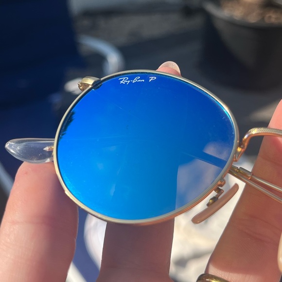Ray-Ban Polarized Round Flash Blue Lens - Picture 2 of 6